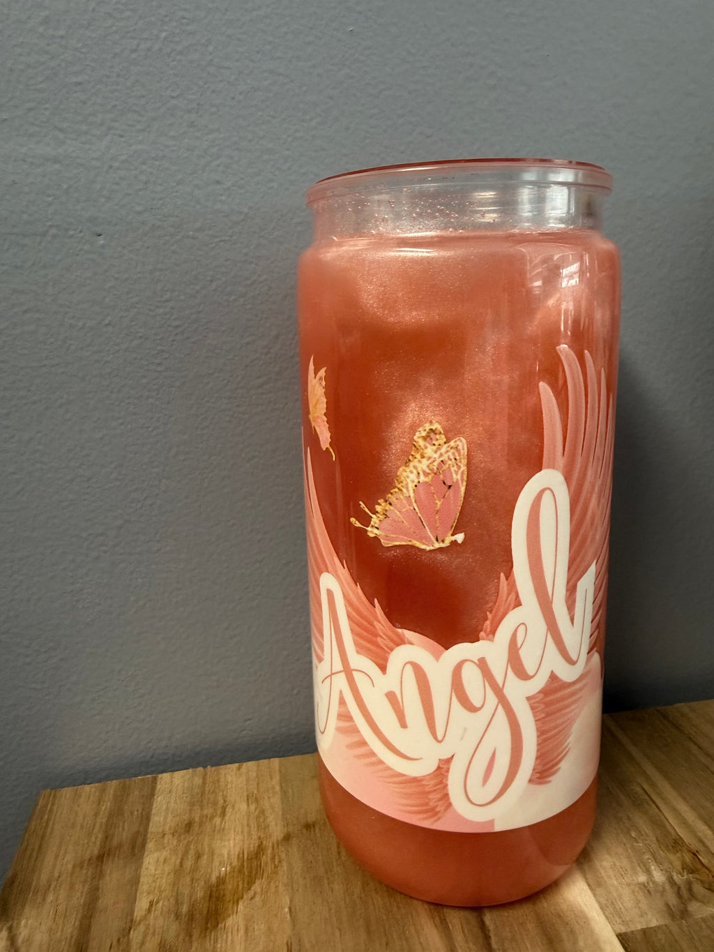 20 oz  pink angel mom