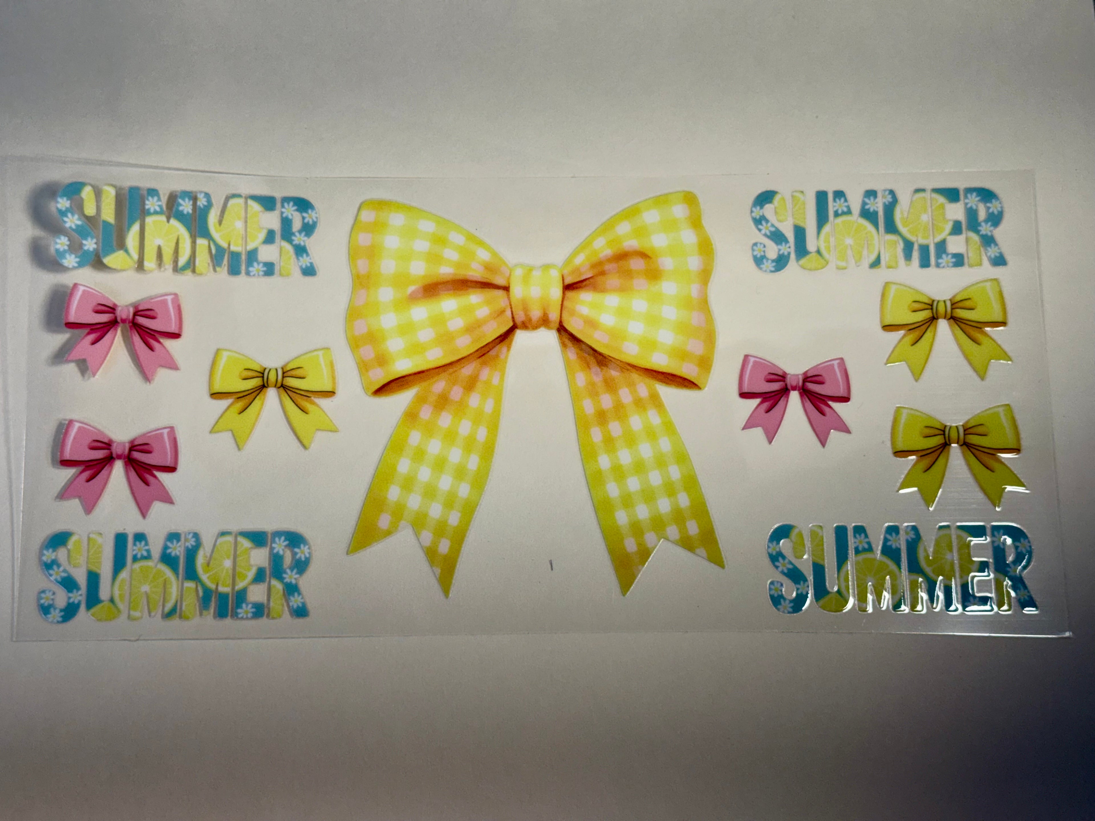 yellow pink bows