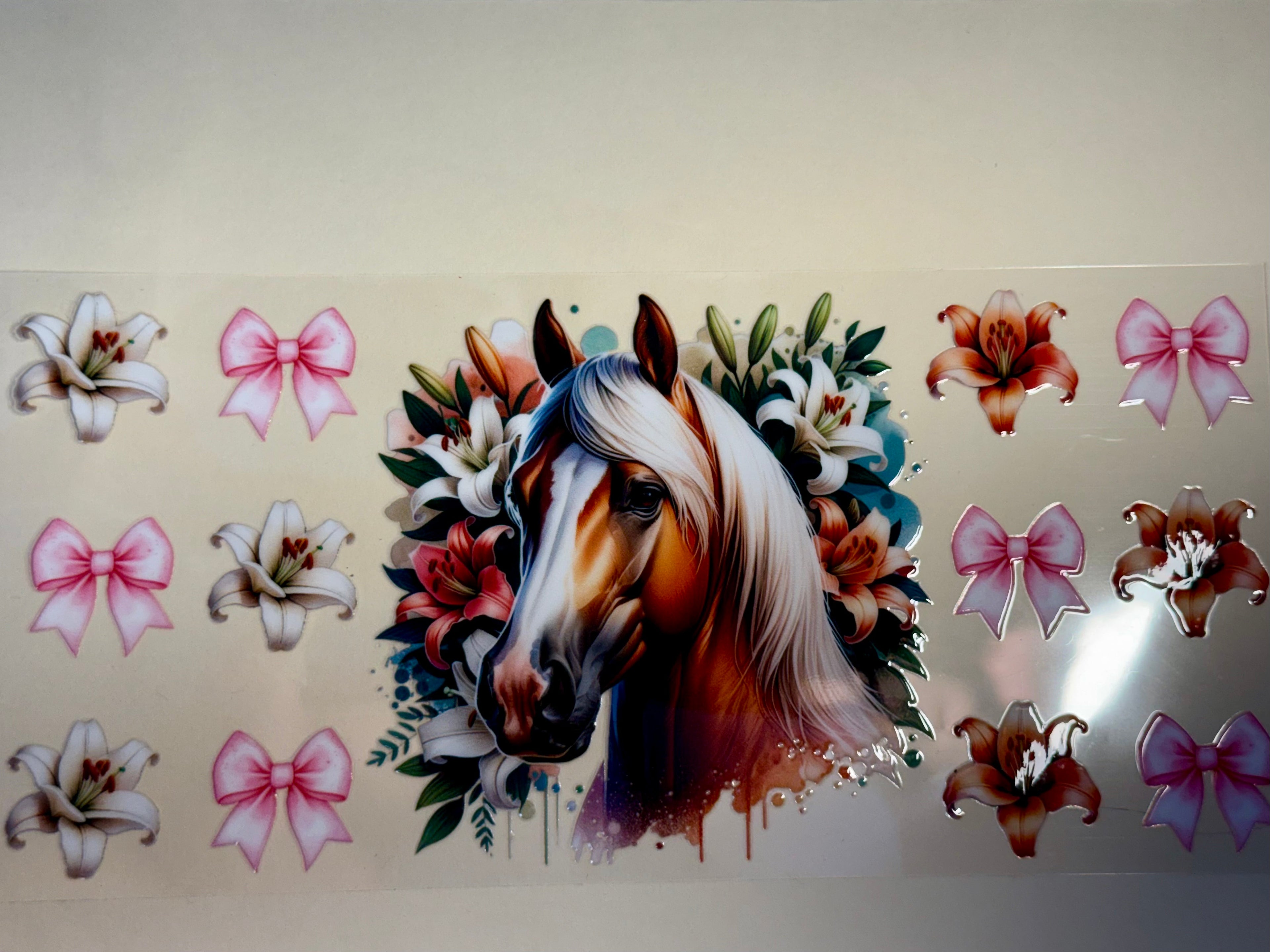 horse with flower