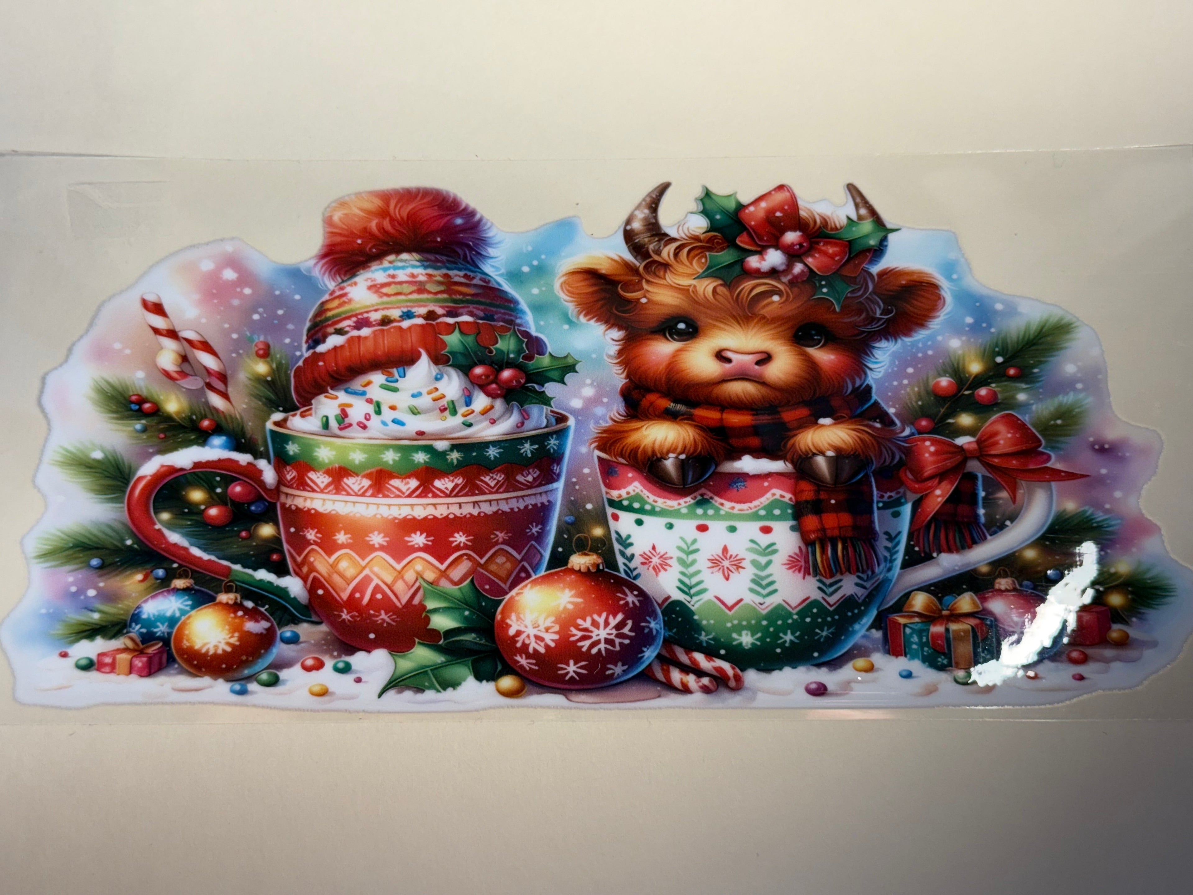 Christmas cup cow