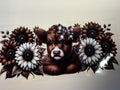 brown and white flower cow