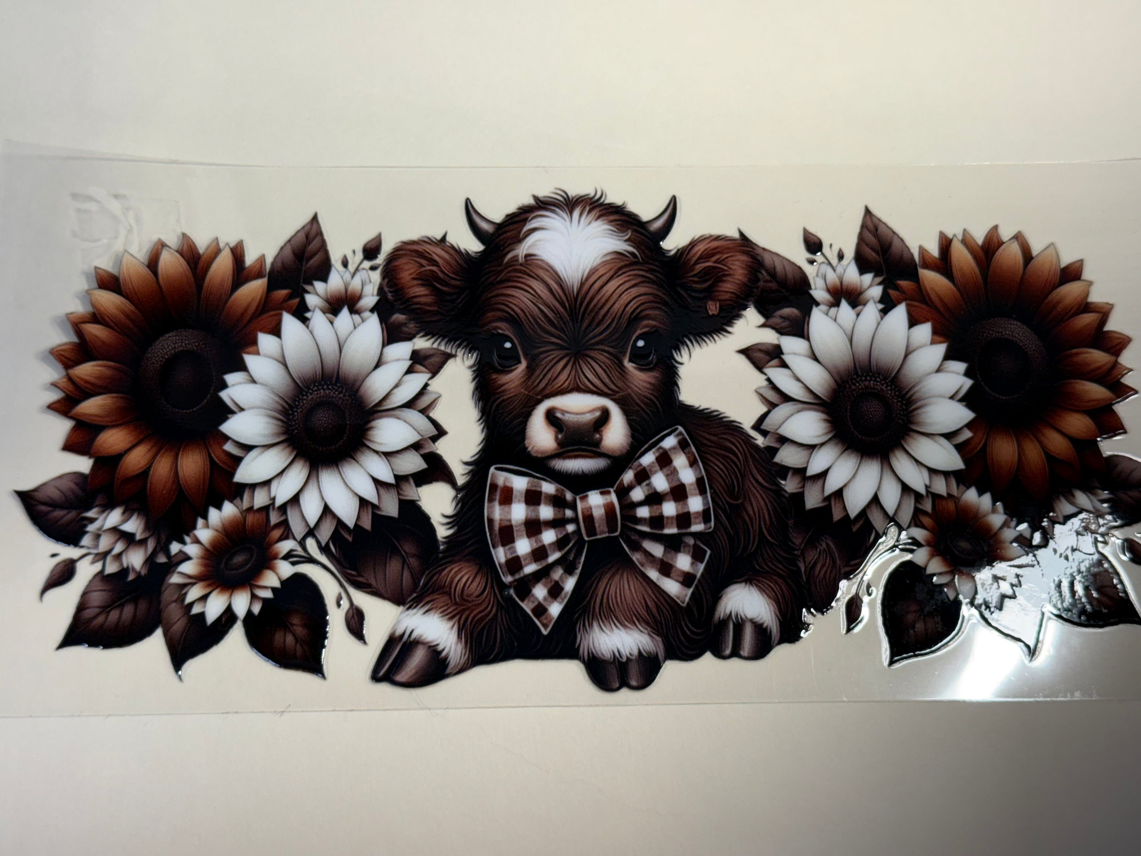 down cow with bow