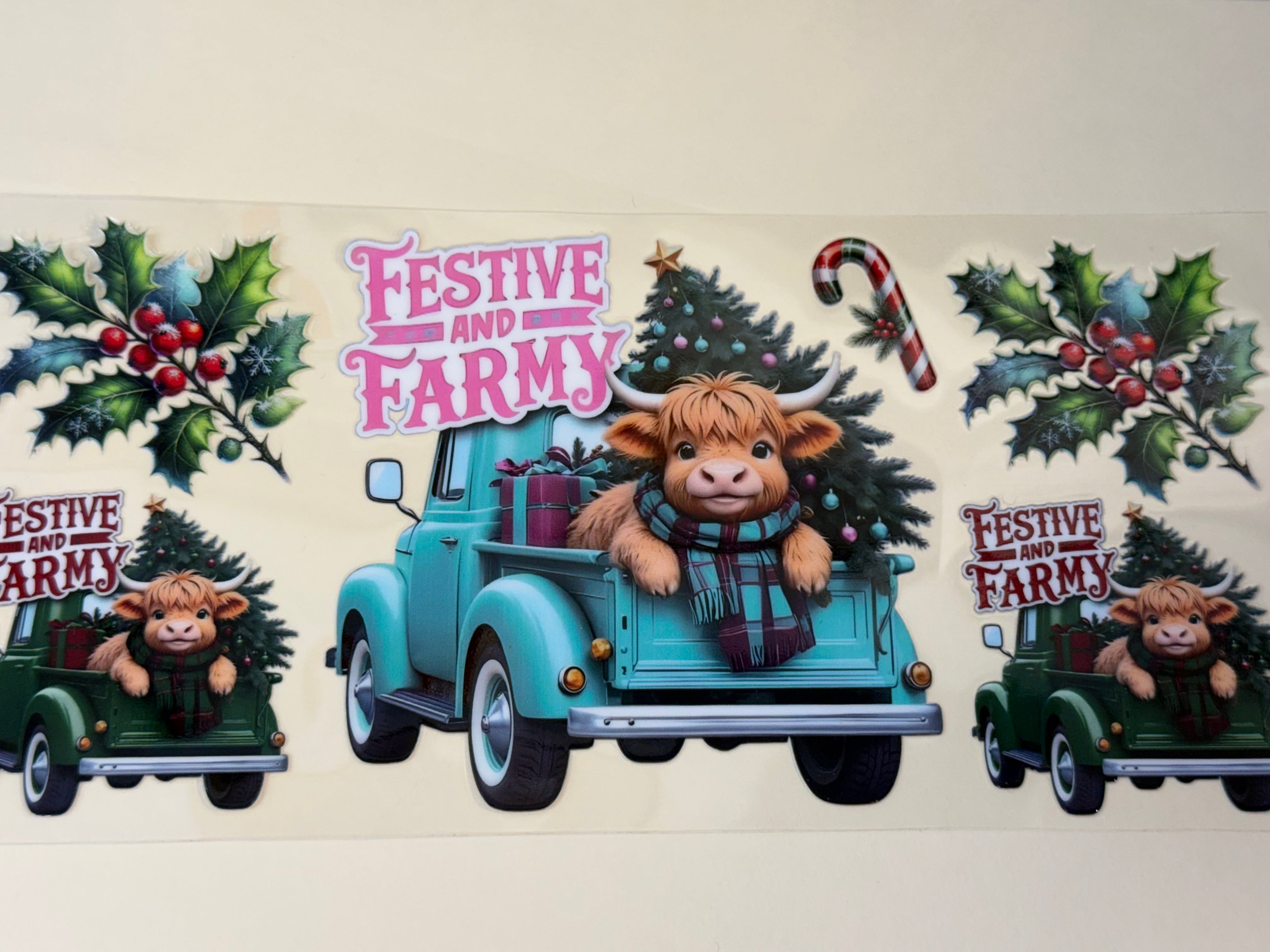 Christmas farm cow