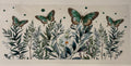 Green flower and butterfly