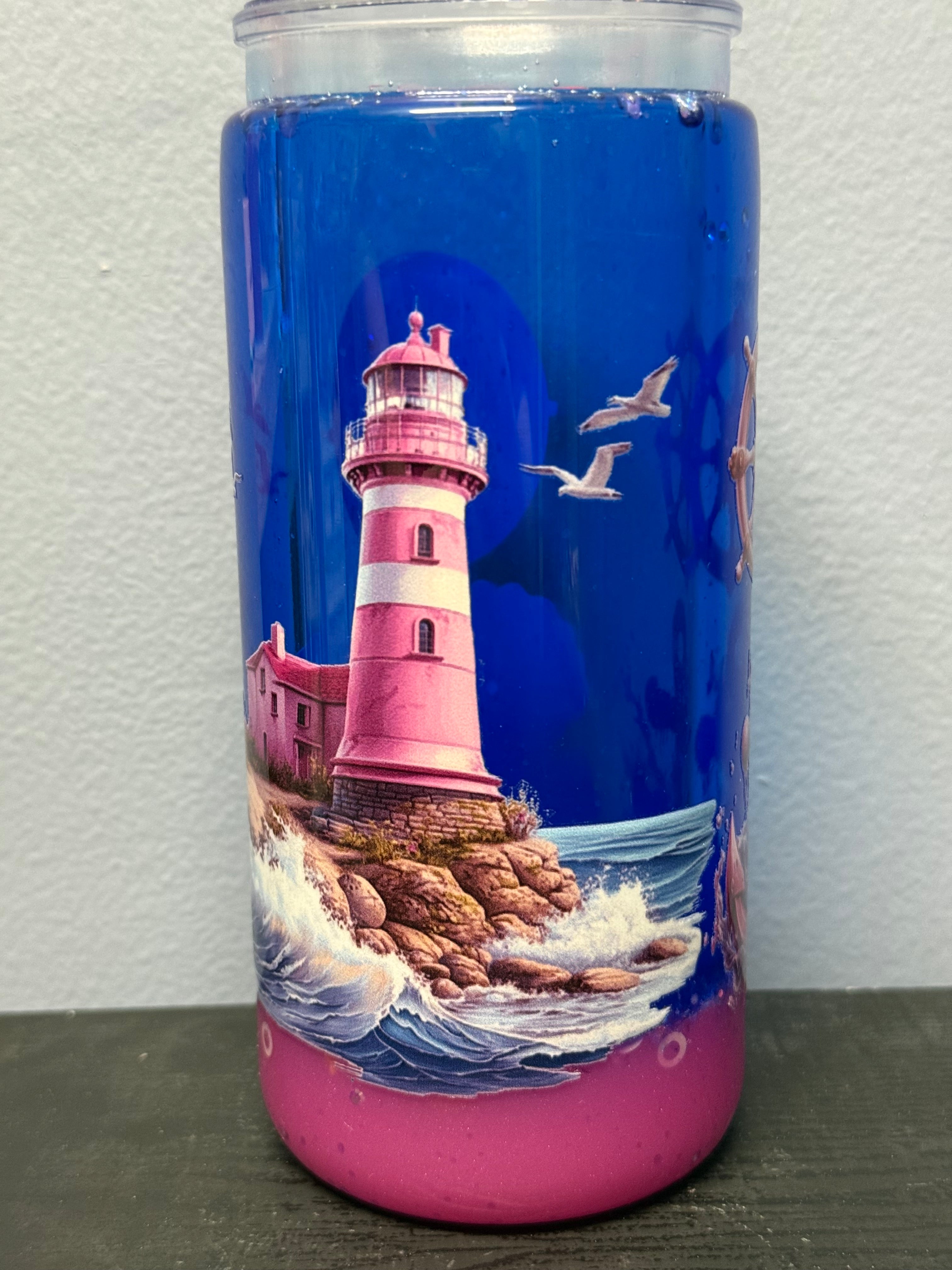 20 oz Pink Light house Lava Cup