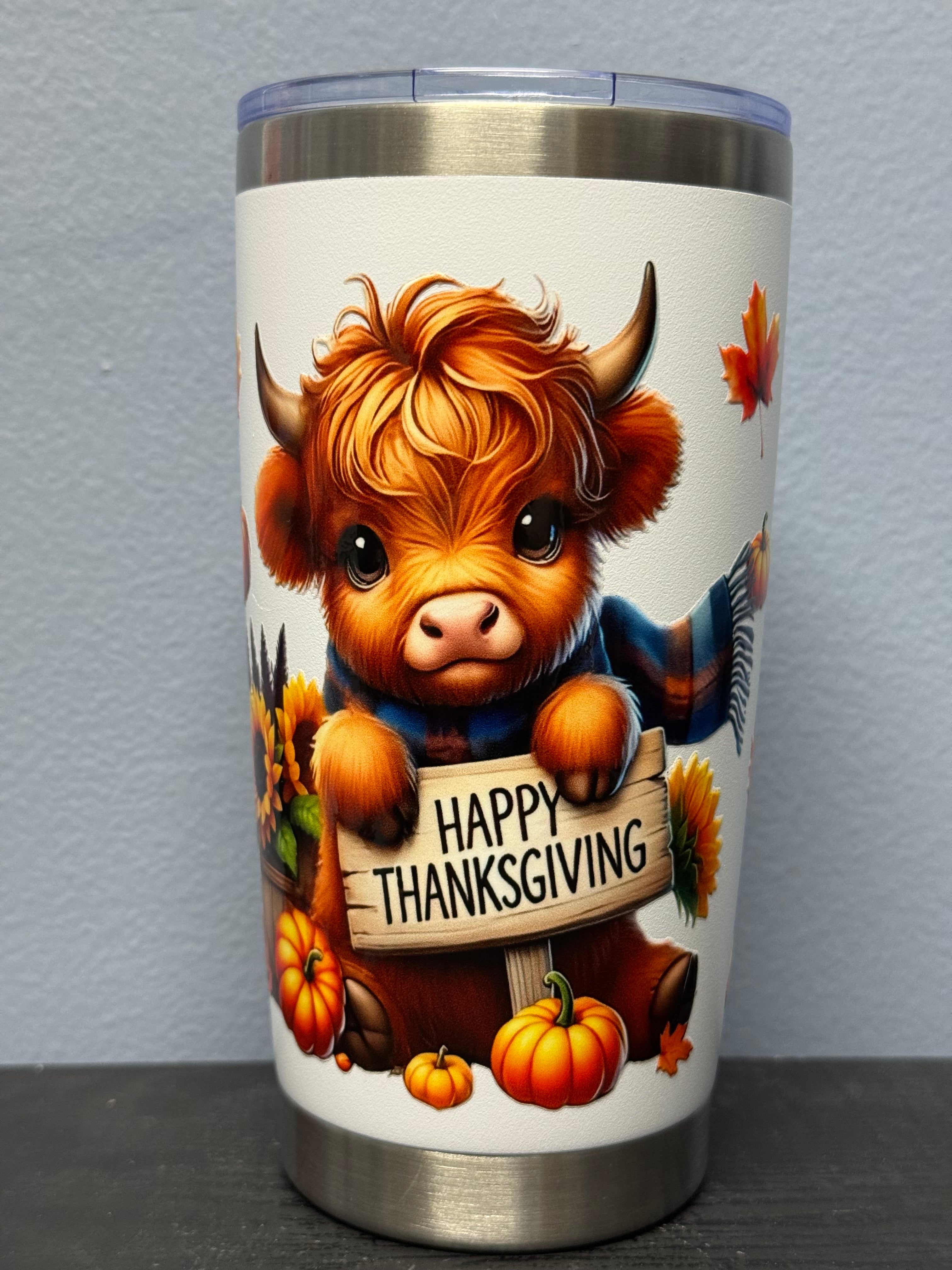 Fall 20 oz stainless steel Cow