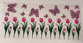 pink flowers and butterflys