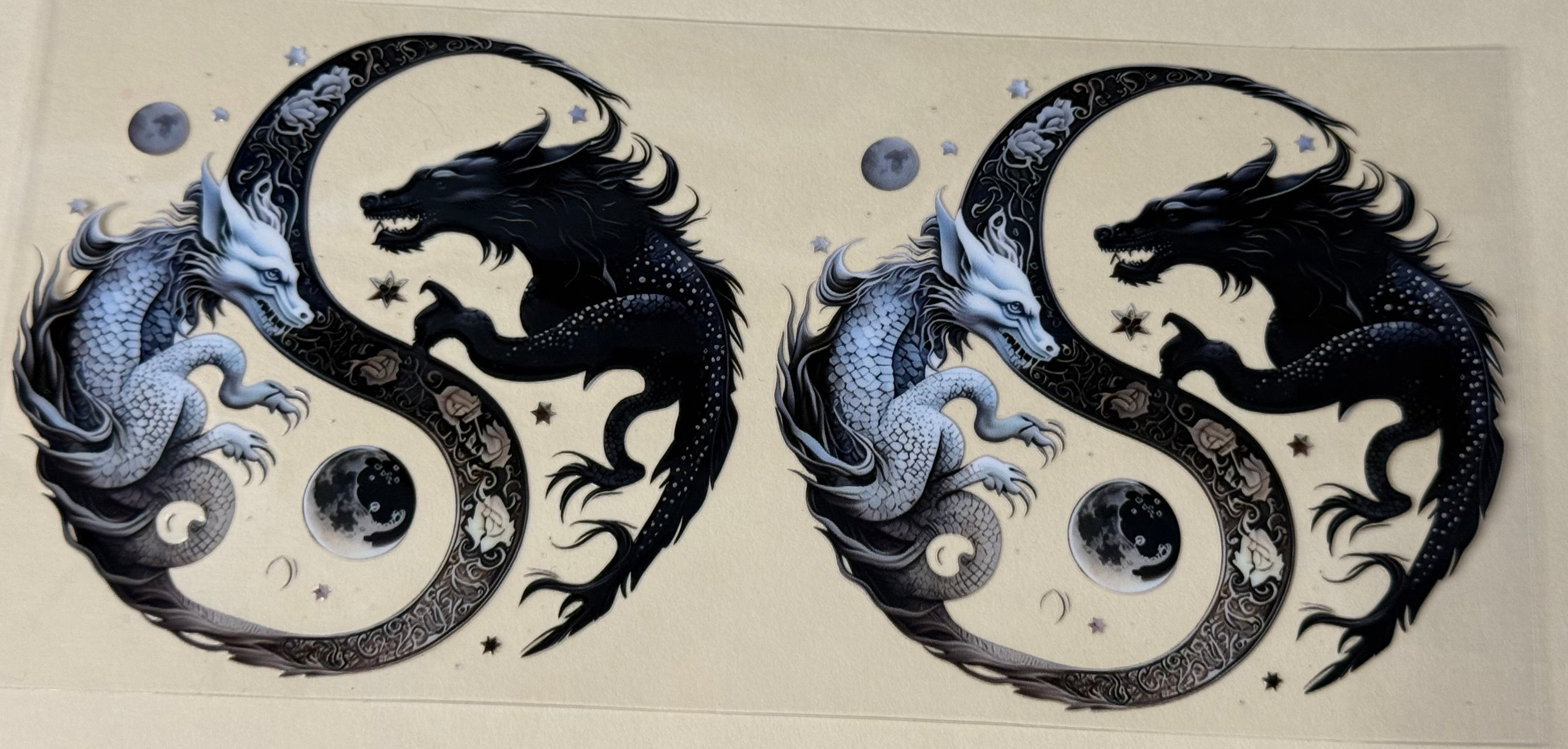black and white dragon