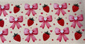 strawberries with pink bows