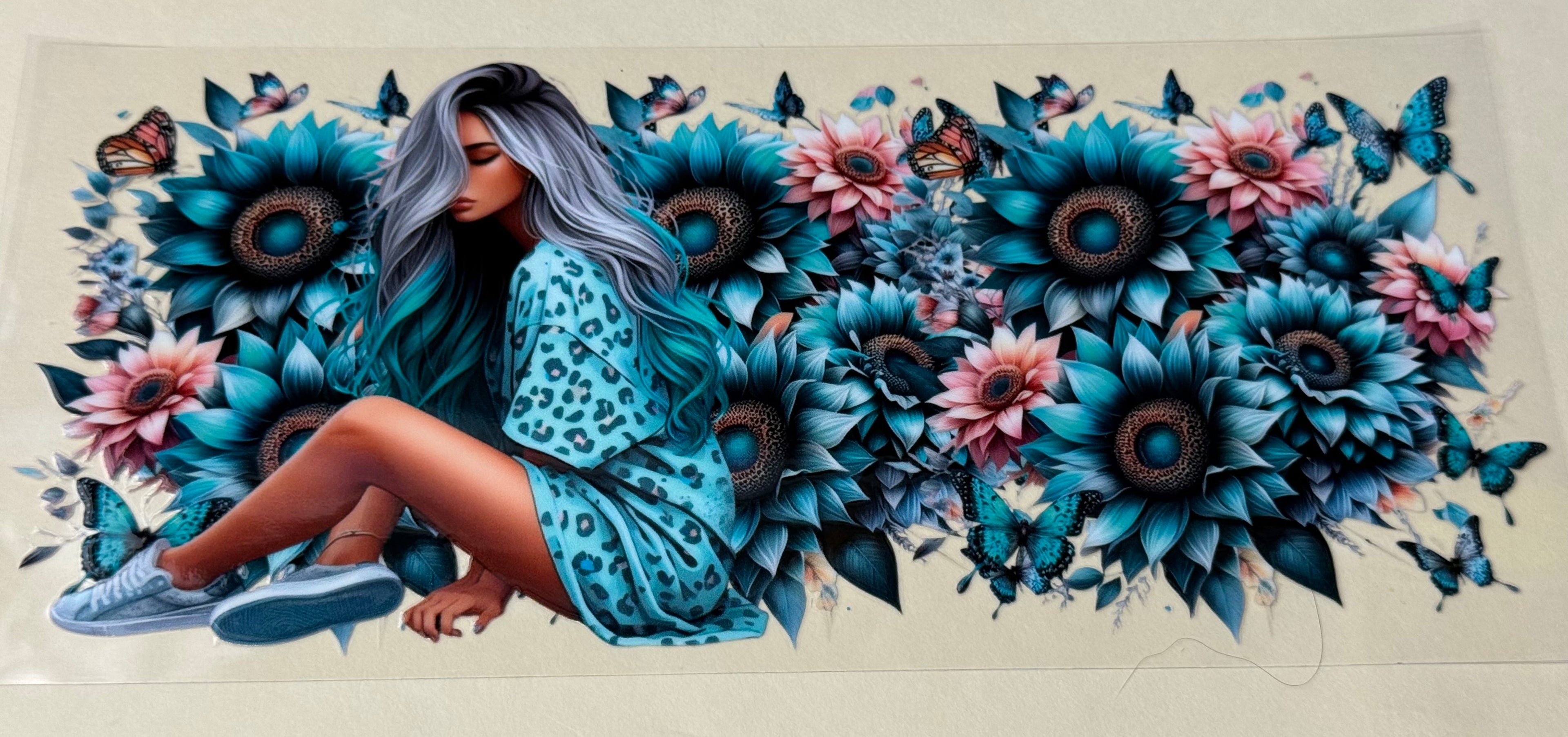 Teal Sunflower baddie