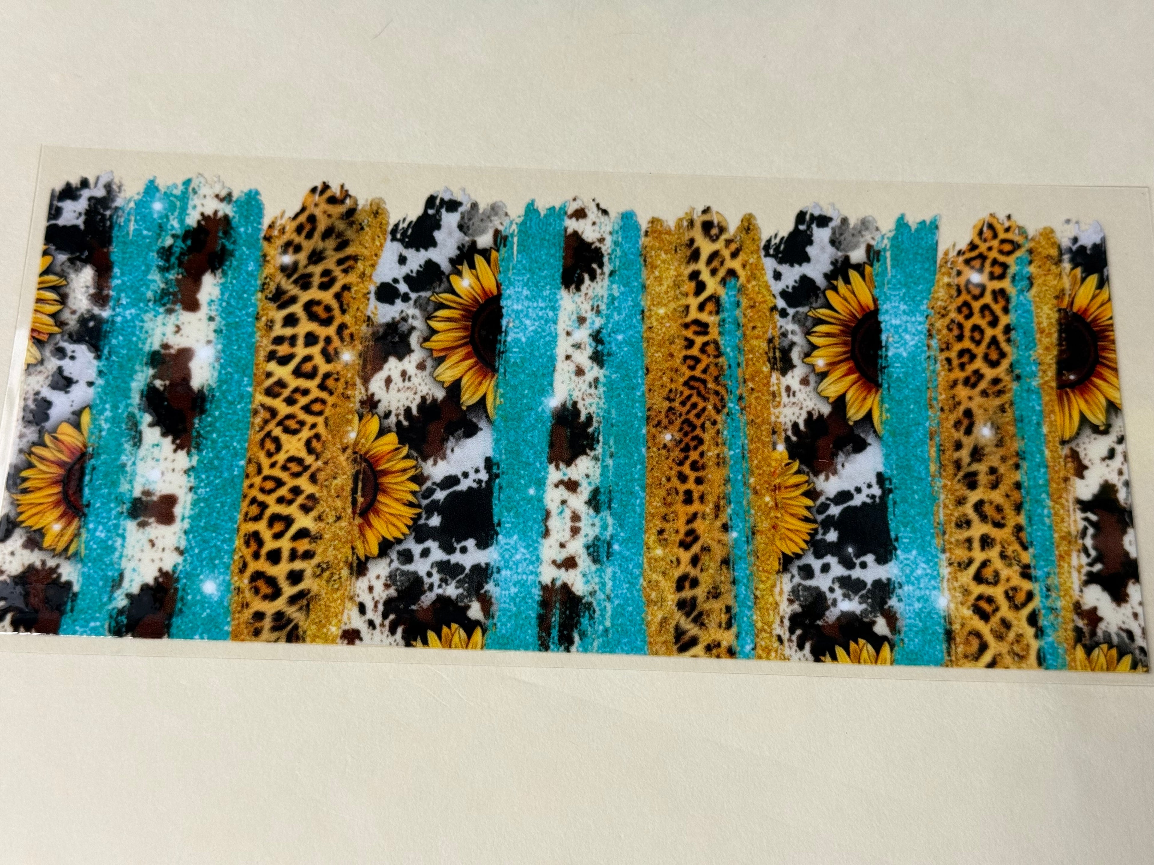 teal leperd print  cow print and sunflower