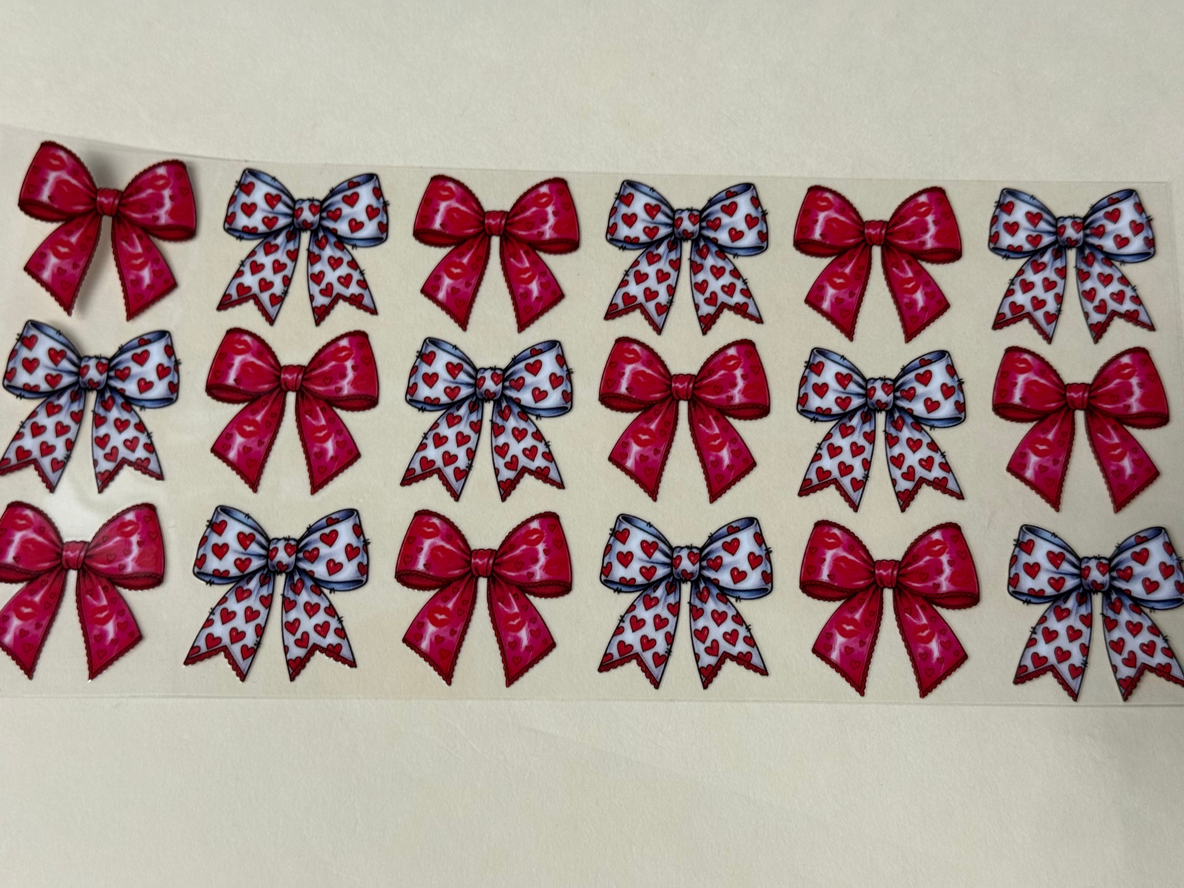red and white bows
