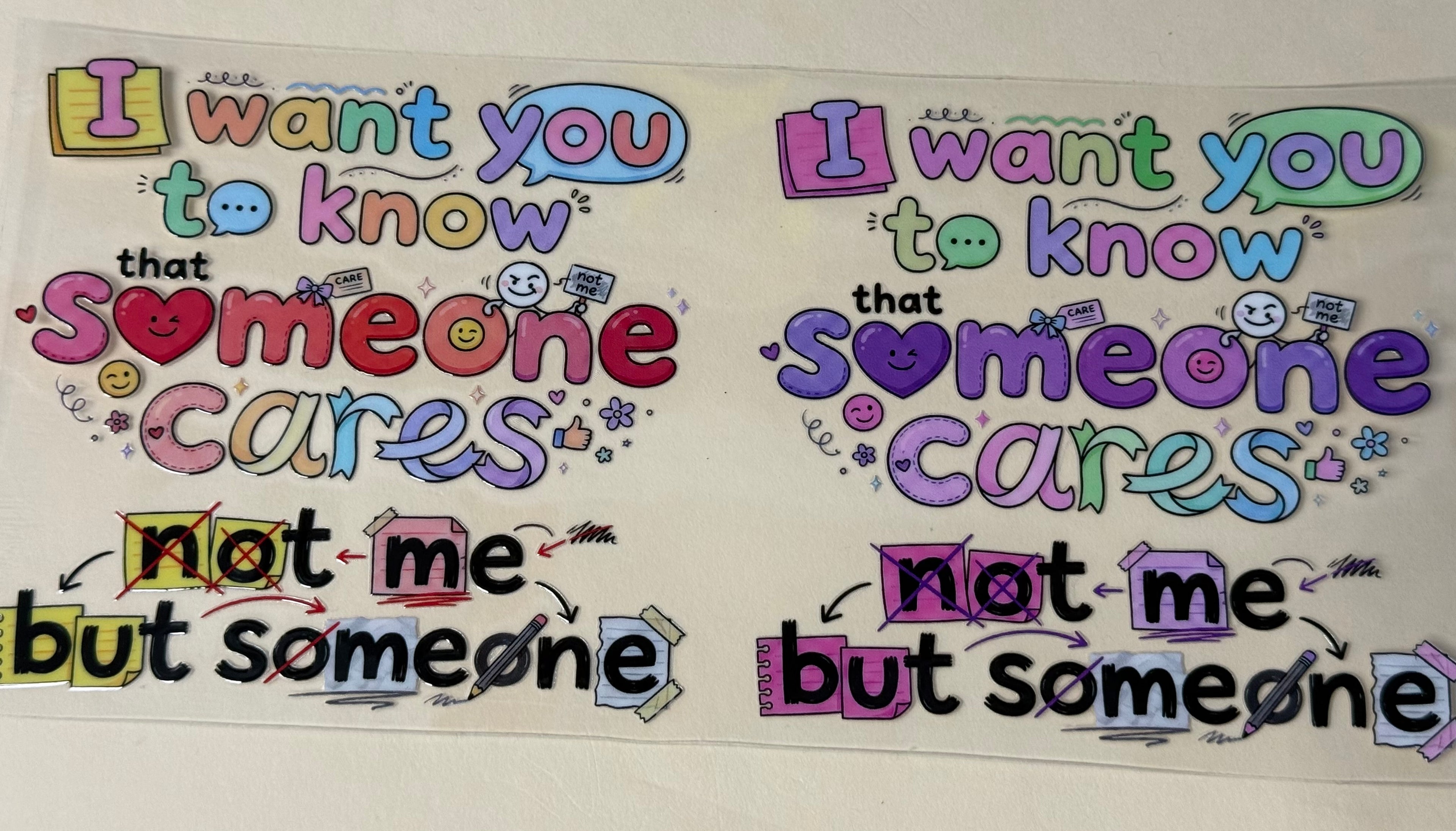 I want you to know someone cares not me but someone