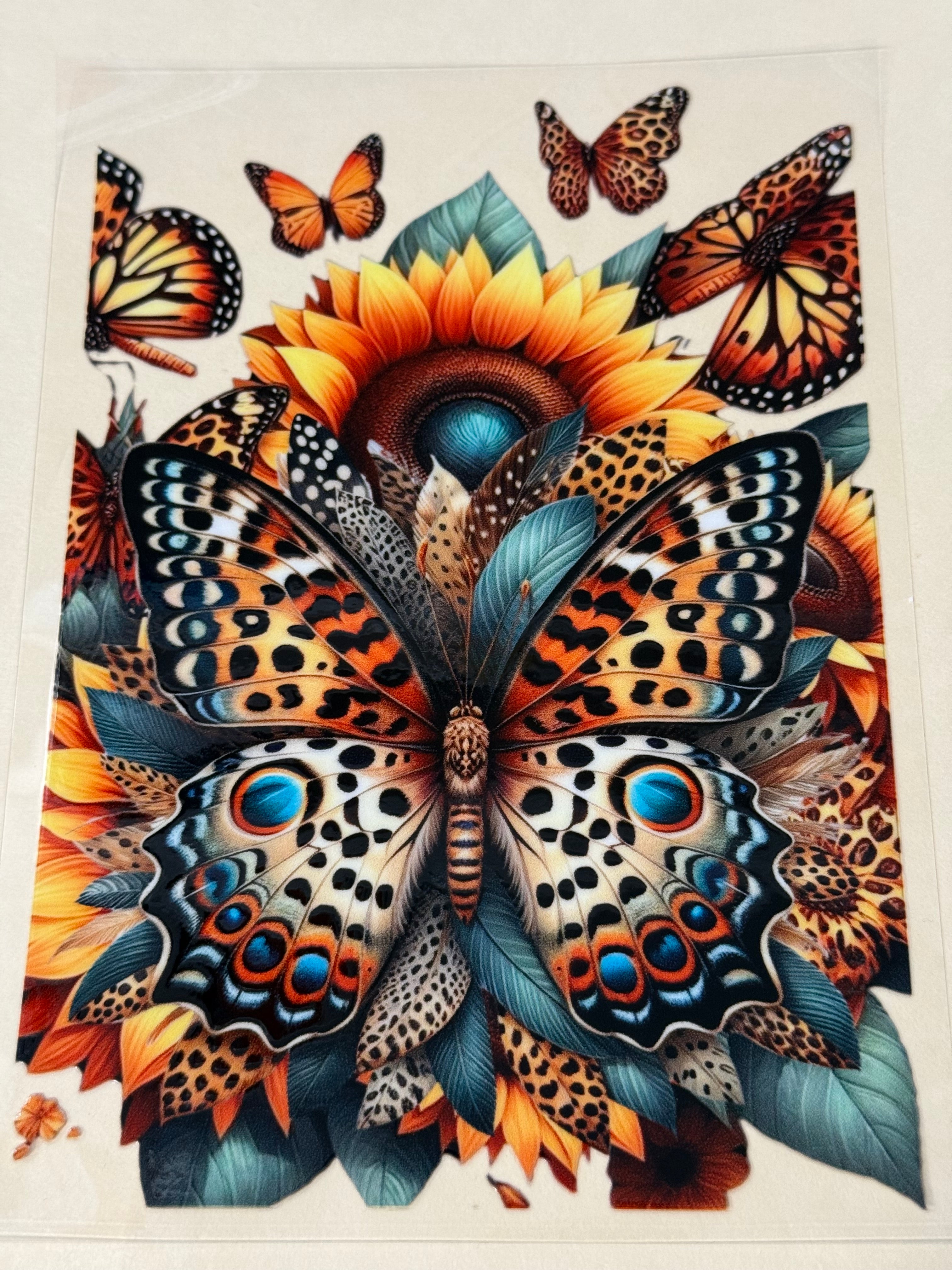 butterfly with sunflowers