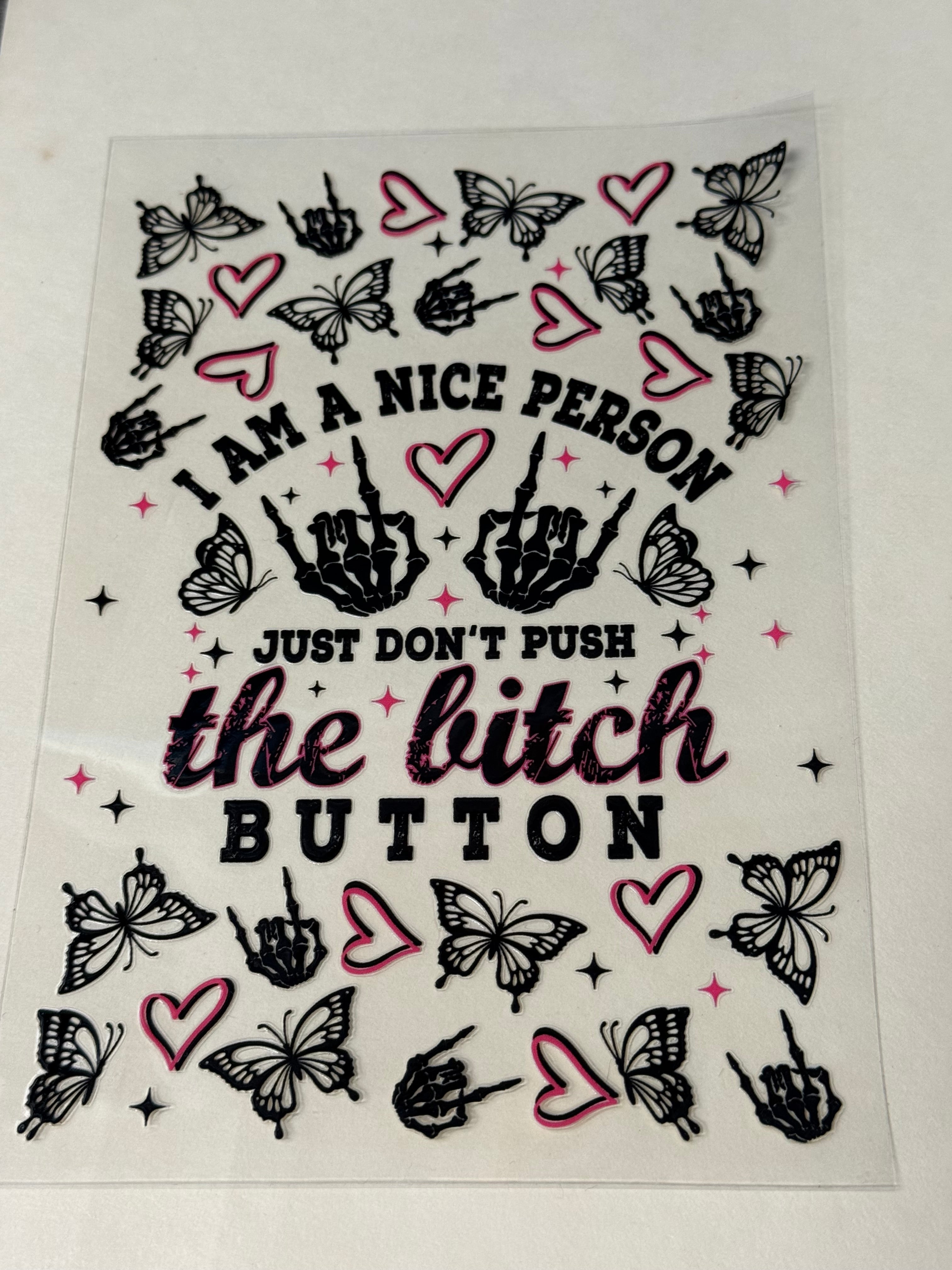 I am a nice person just don't push the B* button
