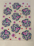 teal flower paw print