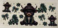 cow green  with butterflys