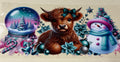 cow with snow globe and snowman