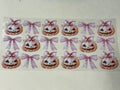 halloween pumpkin with pink bows