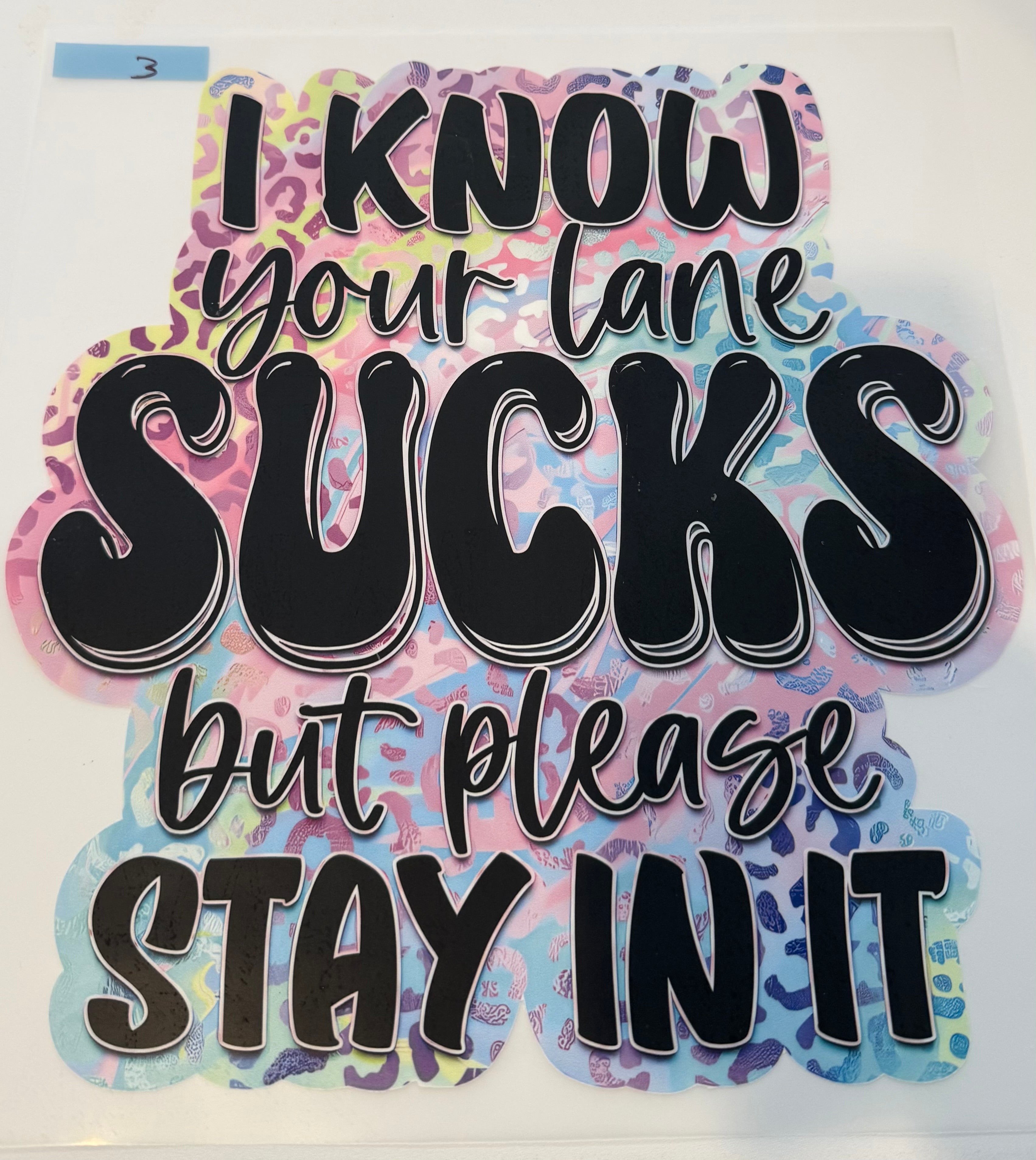 I know your lane sucks but please stay in it
