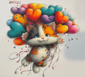 kitten with balloons