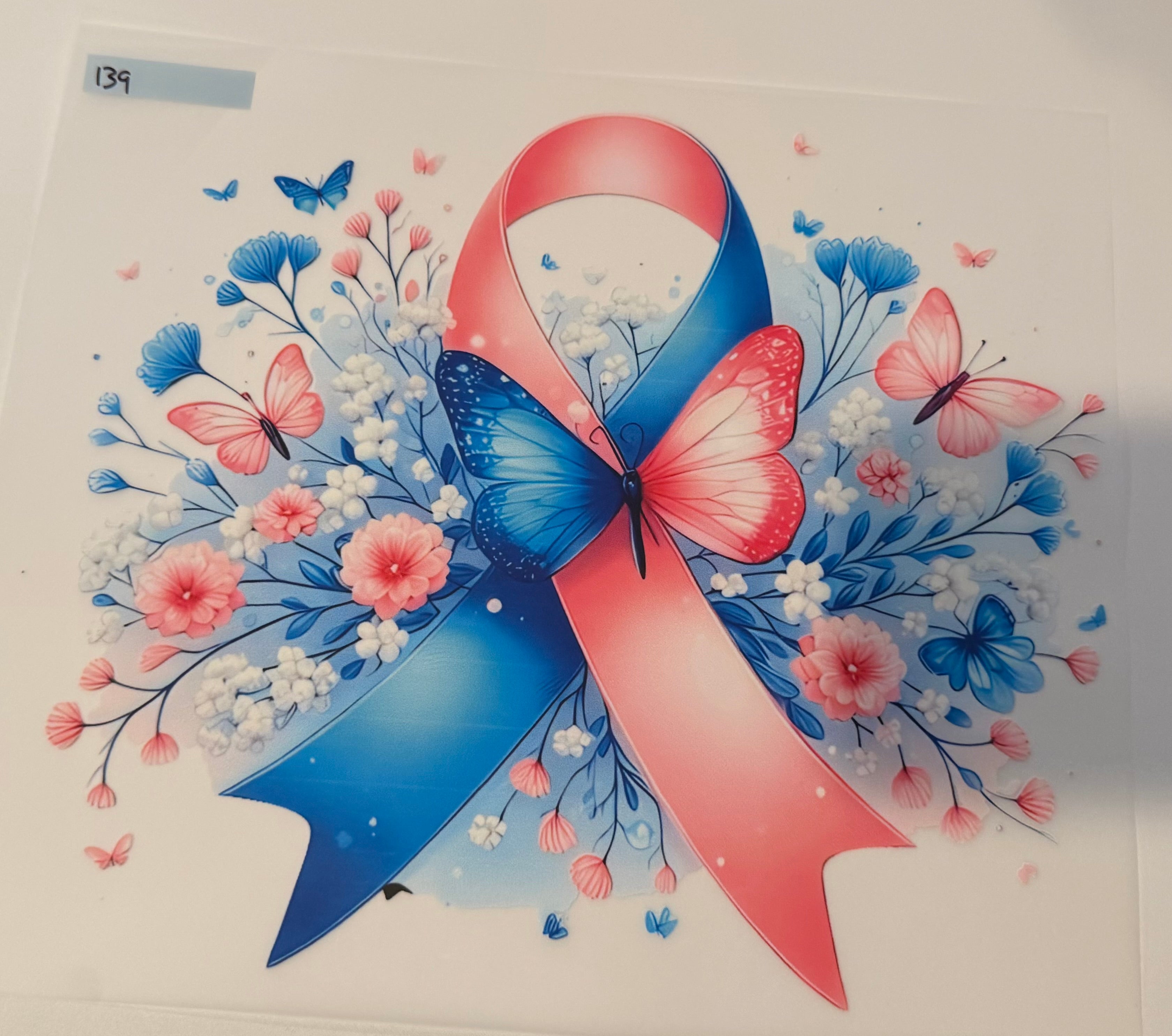 Blue and Pink Ribbon