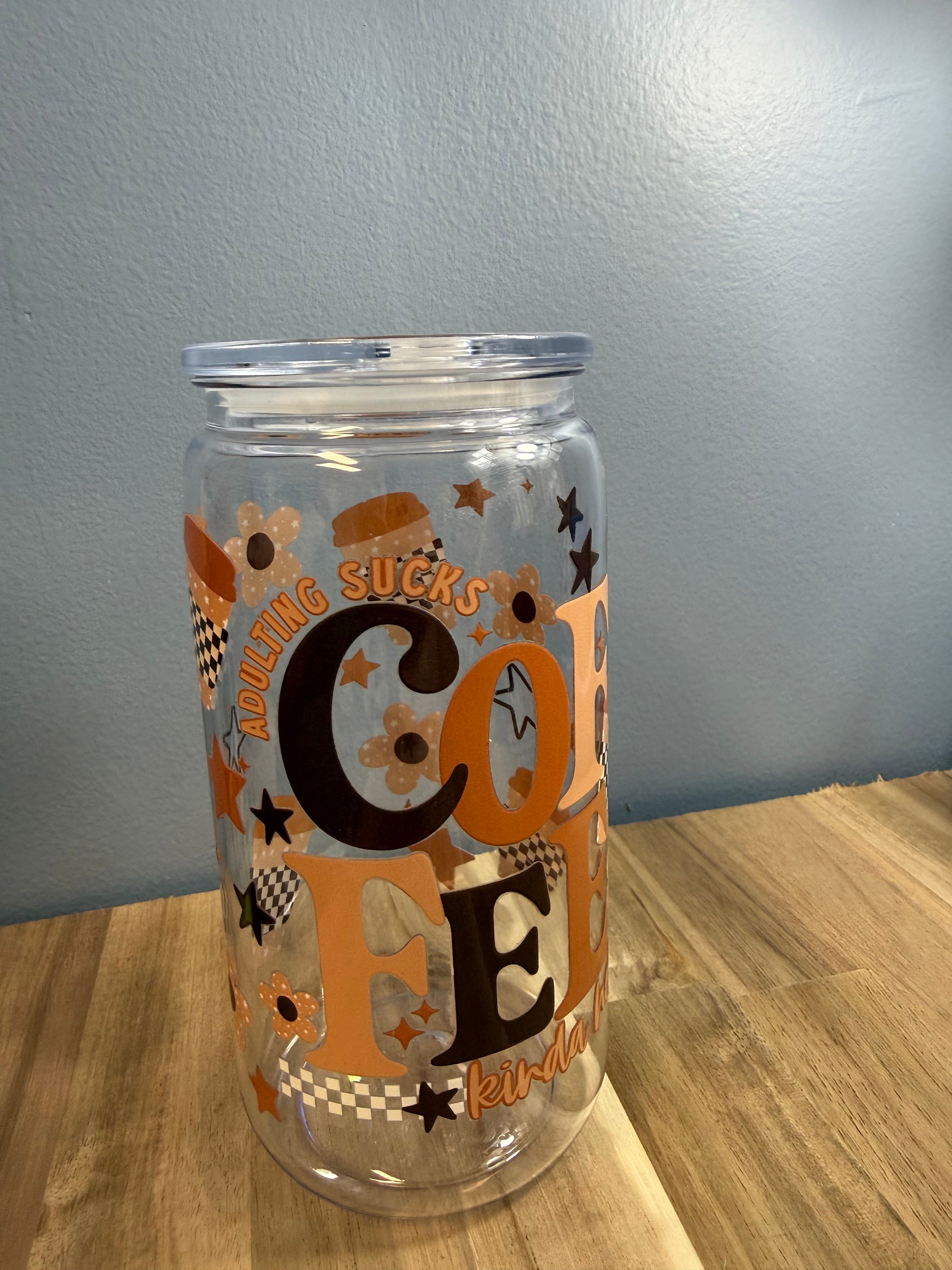 Adulting Sucks Coffee Kinda Helps 16 oz